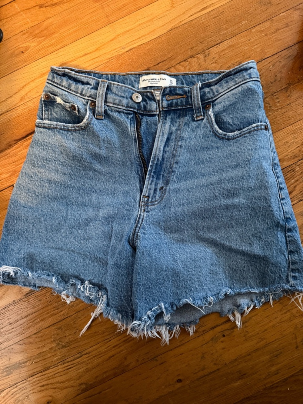 Abercrombie & Fitch The Dad Short High Rise Denim Shorts